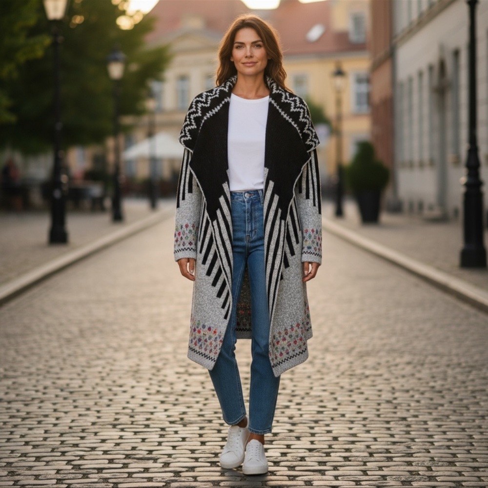 FRAZZLE SOUTHERN DRAPED CARDIGAN